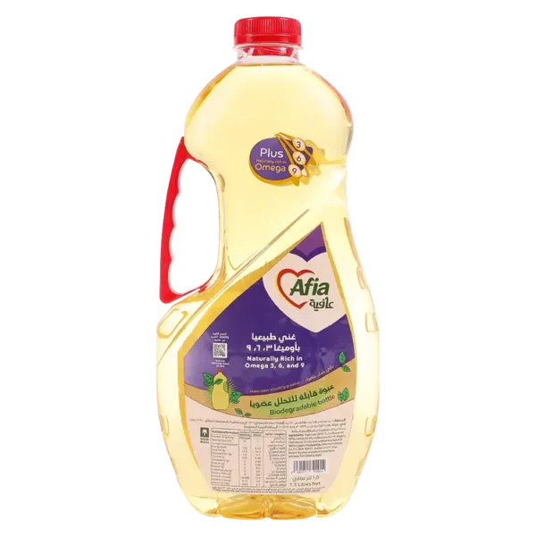عافيه بلس خليط زيت الذره و دوار الشمس لتعزيز المناعه 1.5 لتر